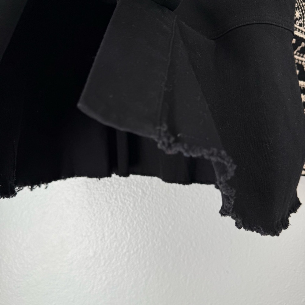 Johnny Was Workshop Marik Black Embroidered Peplum Military Jacket Raw Hem Small - Picture 14 of 14